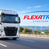 Camion de transport Flexatrans sur une autoroute française.